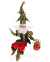 Like an extension of your tree, this well-ornamented fairy wears red, green and gold, plus a fabulous fir hat. Adjust his arms and legs to sit, stand or curl up on display with the whimsical style of Mark Roberts.