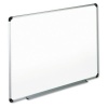 Universal Dry Erase Board, Melamine, 72 x 48, White, Black/Gray Aluminum/Plastic Frame - 43725