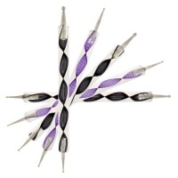 MASH 5 X 2 Way Marbleizing Dotting Tool Pen Set for Nail Art Manicure Pedicure