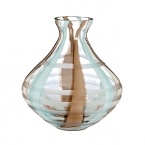 The modern face of crystal. Organically flowing stripes of pale blue and brown trace the shape of this Waterford vase for creative, new-century elegance.