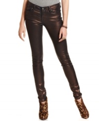 Shine on: a chic foil print equips Jessica Simpson's skinny jeans with trend-right luster -- and elevated style!