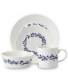 Ringed with navy flora, the Fable Garland place setting boasts distinct Scandinavian style and, in Royal Doulton porcelain, is up for just about any task. Mix with other Karolin Schnoor nature patterns to customize your table.