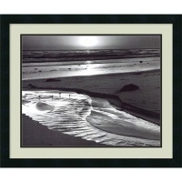 Birds on a Beach, Evening, 1966 by Ansel Adams, Framed Print Art - 22.19 x 26.19