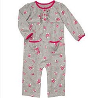 Carter's Pink Floral Ruffled Playsuit for Girls - 9 months