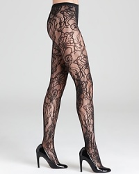 HUE combines a swirling floral print with fishnet tights for a luxe leg look.