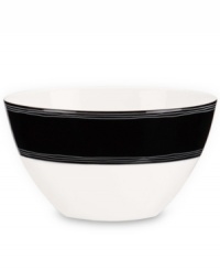 A graphic black-and-white edge makes this kate spade new york soup bowl a chic complement to dinnerware graced with Florence Broadhurt's timeless Japanese Floral print.