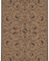 Couristan 1583/2500 Recife Veranda 7-Feet 6-Inch Square Rug, Cocoa and Black