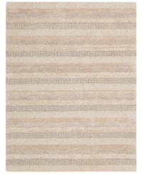 Simply calm, cool and collected, the Sequoia area rug from Calvin Klein delivers a sophisticated yet casual stripe design for your living space. Hand-tufted of expertly spun New Zealand wool, this area rug offers incredible texture in every inch along with supple softness in its generous pile height.