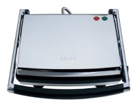 KRUPS FDE312-75 Universal Grill and Panini Maker with non stick cooking plates, Chrome