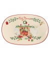 A holly motif drawn from the classic Holiday dinnerware pattern combined with colorful new depictions of the Christmas season makes this Lenox tray a festive addition to any table, as well as a beautiful gift. Adorned with Feliz Navidad.