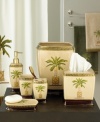 Bring the sultry sophistication of the tropics into your bathroom with this Banana Palm toothbrush holder. Adorned with palm trees, this holder will turn bedtime brushing into a beach side voyage.