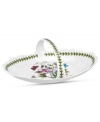 Lifelike blooms and Portmeirion's triple-leaf border grace this daintily scalloped bread basket, a must-have for the Botanic Garden dinnerware collector.