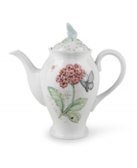 Serving pieces coordinate with the mix-and-match dinnerware for a complete customized collection. In varied floral and butterfly designs. Dishwasher safe. Height 10.5.