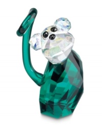 Cheeky monkey. More than a lovable jokester, Rolly shines with an emerald-green body and sparkling clear head in faceted Swarovski crystal.