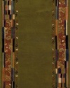 Area Rug 2x8 Runner Contemporary Olive Green Color - Momeni New Wave Rug from RugPal