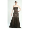 Sue Wong Womens 0-14 Chocolate Lace Floor Length Evening Gown Dress