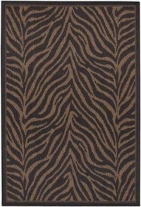 Couristan 1514/0121 Recife Zebra Black/Cocoa Rug, 2-Feet by 3-Feet 7-Inch