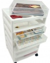 Iris Scrapbook Chest with Organizer Top - Six Drawers - 15 22/25 x 14 1/4 x 26 3/4 inches - White