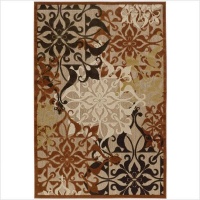 Couristan 5714/0136 URBANE Gatesby 62-Inch by 90-Inch Polypropylene Area Rug, Tan/Terra Cotta