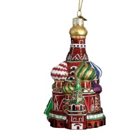 Kurt Adler 5-1/2-Inch Noble Gems Glass Kremlin's St. Basil's Cathedral Russia Ornament