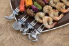 Charcoal Companion Double Prong Coastal Grilling Kabob Skewers, Set of 4