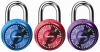 Master Lock 1533TRI Mini Combination Locks in Blue, Purple, and Pink, 3-Pack