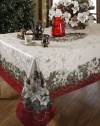 Benson Mills Christmas Noel Printed Tablecloth, size 60-inch-by-84-inch