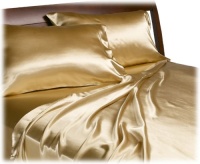 Divatex Home Fashions Royal Opulence Satin Queen Sheet Set, Gold