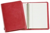 Graphic Image Wire-O-Notebook, Goatskin Leather, 7-Inches, Red (JS7MRBLGTIRED)