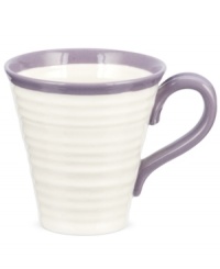 Distinctly ribbed Sophie Conran dinnerware sets your table with the charm of traditional hand-thrown pottery, but the durability of contemporary Portmeirion porcelain. Mix the banded Carnivale mug with solid mulberry pieces.