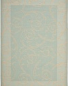 Area Rug 6x9 Rectangle Transitional Aqua - Cream Color - Safavieh Courtyard Rug from RugPal