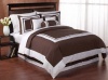 Chocolate Hotel Spa Collection Duvet Comforter Cover 6 piece Bedding Set - Queen Size