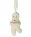 This precious Snowbaby with piercing blue eyes and rosy cheeks likes to indulge as much as you do as she carries a tray with a trio of sweet treats. Crafted of pure porcelain bisque from Department 56, this ornament is perfect for the dessert-lover.