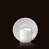 L'Objet Perlee White Espresso Cup + Saucer 3 oz