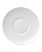 With subtle concentric rings and a sleek shape in durable porcelain, Rosenthal's Loft after-dinner saucer brings chic versatility to modern tables.