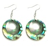 Pearlz Ocean Silvertone Copper Abalone and Grey Shell Dangle Earrings