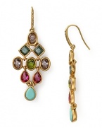 Bring on the high-pigment pretty with this dazzling pair of chandelier earrings from Carolee, accented with multi colored crystals.