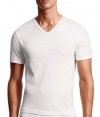 Calvin Klein Mens Body 3 Pack Slim Fit Short Sleeve V-Neck Tee, White, Large