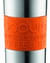 Bodum Double-Wall Stainless Steel Travel Coffee and Tea Press with Bonus Lid, 0.45L, 16oz, Orange