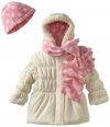 Pink Platinum Girls 2-6X Solid Puffer Gift With Purchase Jacket, Cream, 3T