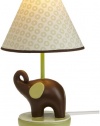 Carter's Green Elephant Lamp Base And Shade, Green/Choc, 5.5 X 12