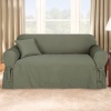 Sure Fit Logan 1-Piece Ties Loveseat Slipcover, Dark Green