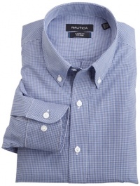 Nautica Men's Non Iron Mini Gingham Button Down Shirt