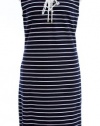 Lauren by Ralph Lauren Marine Blue/White Molly Striped Cotton Lace Up Dress