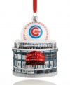 Snow delay? Ensure not even the weather comes between baseball fans and the Chicago Cubs with the wintry Wrigley Field ornament by Kurt Adler.