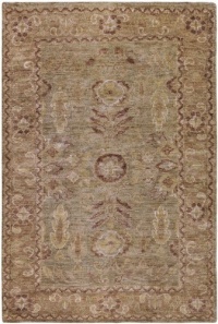 Area Rug 3x5 Rectangle Natural Fiber Sage-Burgundy Color - Surya Scarborough Rug from RugPal