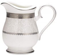 Noritake Odessa Creamer Pitcher, 9-Ounce, Platinum