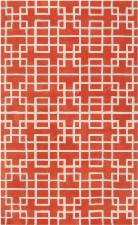 3'3 x 5'3 Rectangular Surya Area Rug G5072-3353 Poppy Red/Ivory Color Hand Tufted in India Goa Collection