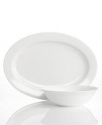 The timeless silhouettes and luxurious glaze of Gorham serveware prove white is the easiest way to achieve understated elegance at your table. Durable bone china is ultra-versatile and made to complement any color and pattern.