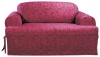 Sure Fit Scroll T Cushion Loveseat Slipcover, Burgundy